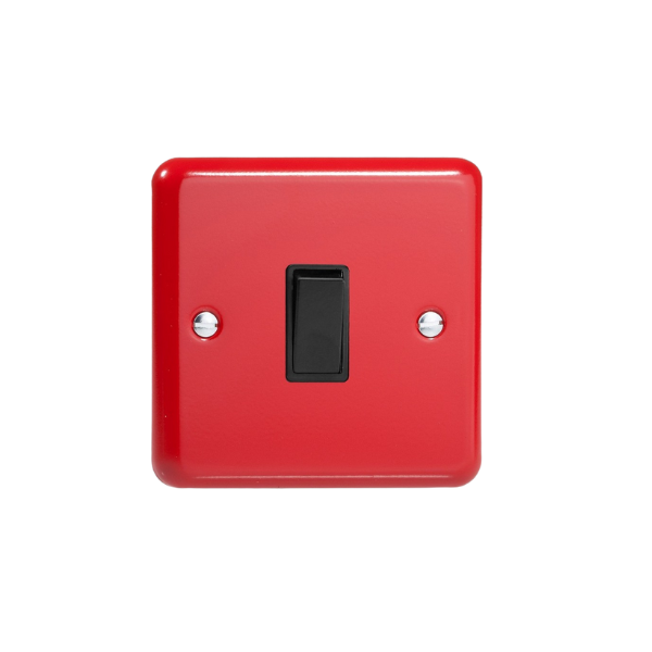 Pillar Box Red 1-Gang 10A 1- or 2-Way Rocker Switch XY1B.PR image 0