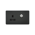 Anthracite 13A DP Key Lockable Socket (2G Plate) with Black Insert - SFR9LOCKAT image 0
