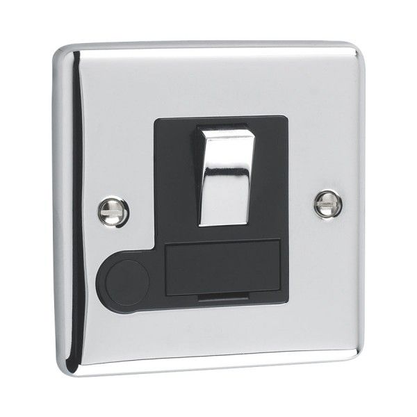 Polished Chrome 13A Switched Fuse Spur - W38PCB image 0