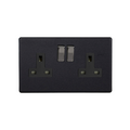 Matt Black Urban Screwless 2-Gang 13A Double Pole Switched Socket XDY5BS.MB image 0