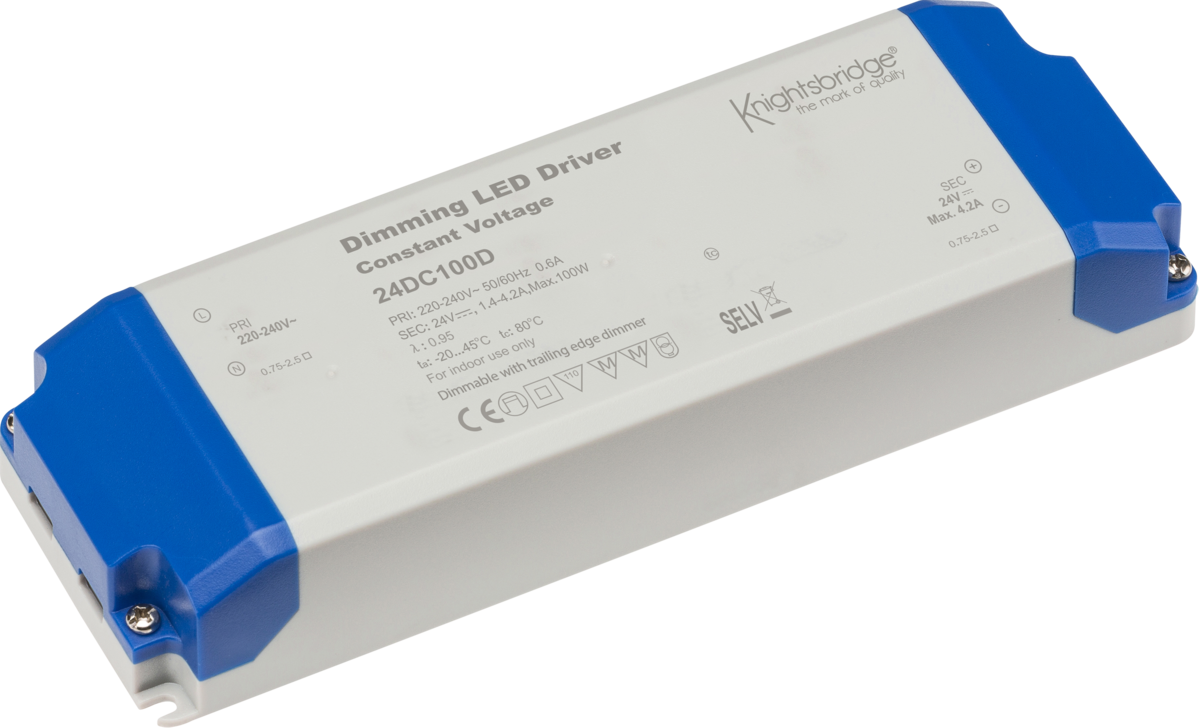 IP20 24V 100W DC Dimmable LED Driver - Constant Voltage - 24DC100D image 0