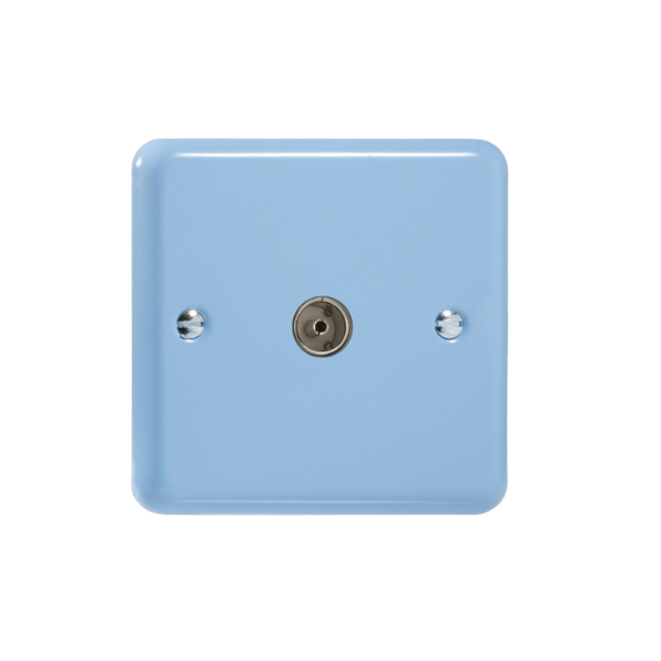 Duck Egg Blue 1-Gang TV Socket, Co-Axial XY8.DB image 0