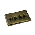Windsor Antique Brass 4 Gang 250W Dimmer Switch - W13AB image 0