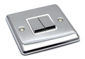 Definition Polished Chrome 2 Gang Double 10a Light Switch - D02PCW image 0